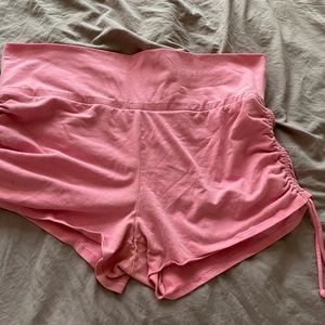 Pink cinched shorts